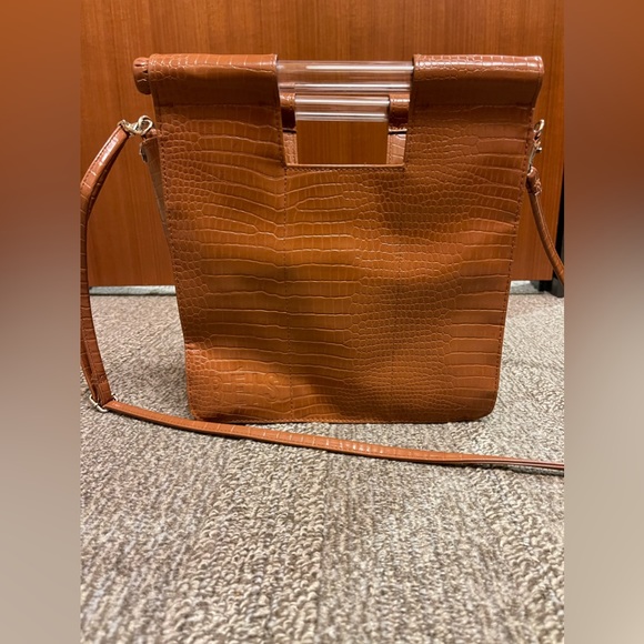 BEIS Handbags - Beis crossbody in cognac croc; greatly loved and gently used